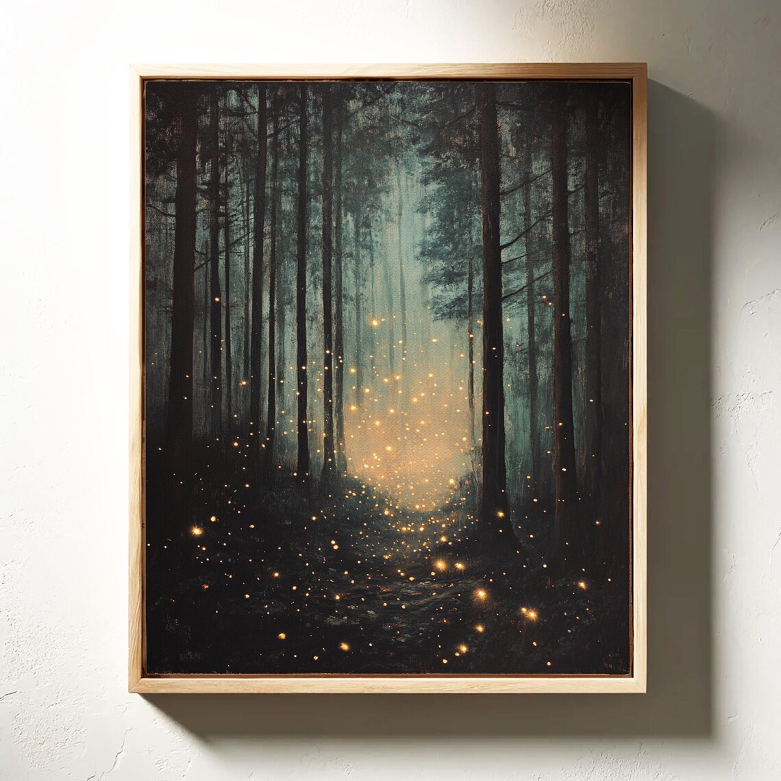 Enchanted Forest With Fireflies Art Print - Image 3