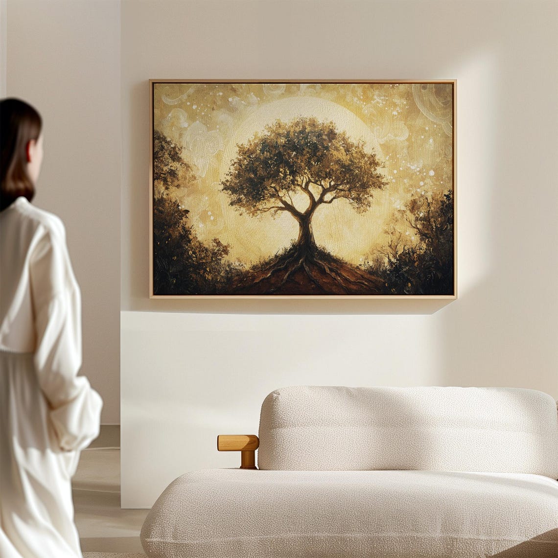 Golden Tree Of Life With Luminous Sun And Intricate Roots Poster - Image 3