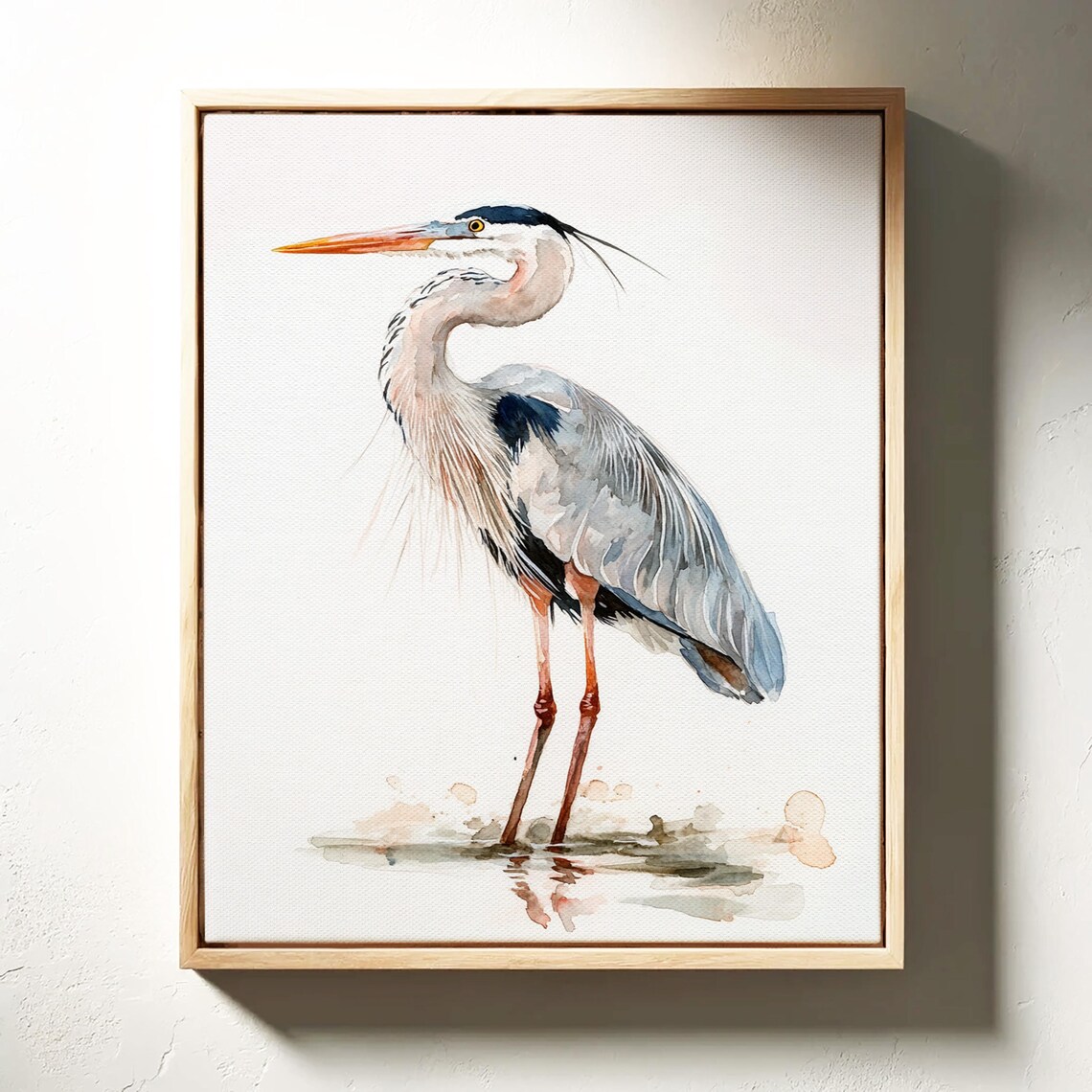 Graceful Heron Watercolor Art, Coastal Bird Print - Image 3