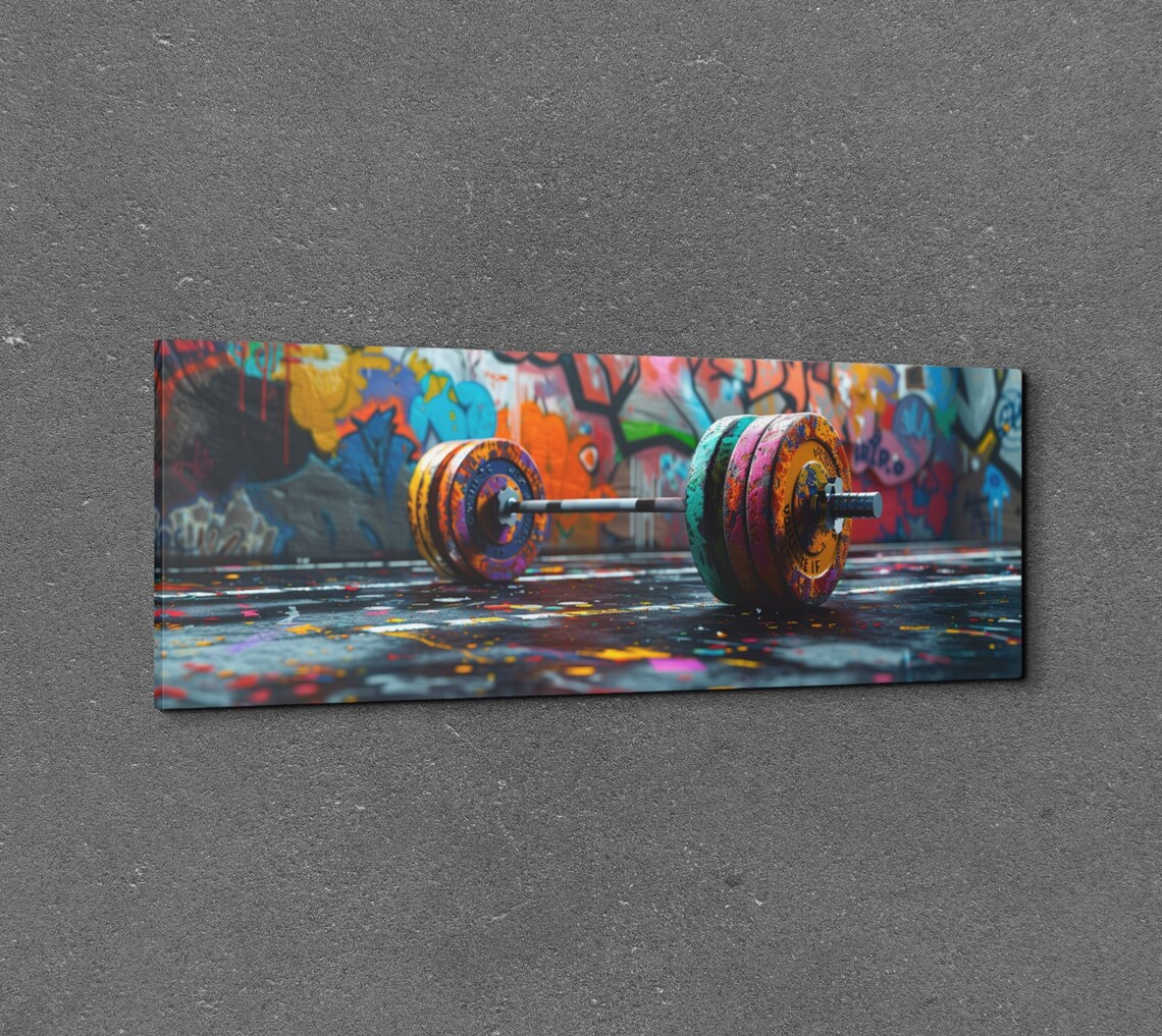 Graffiti Barbell Abstract Wall Art Print - Image 3