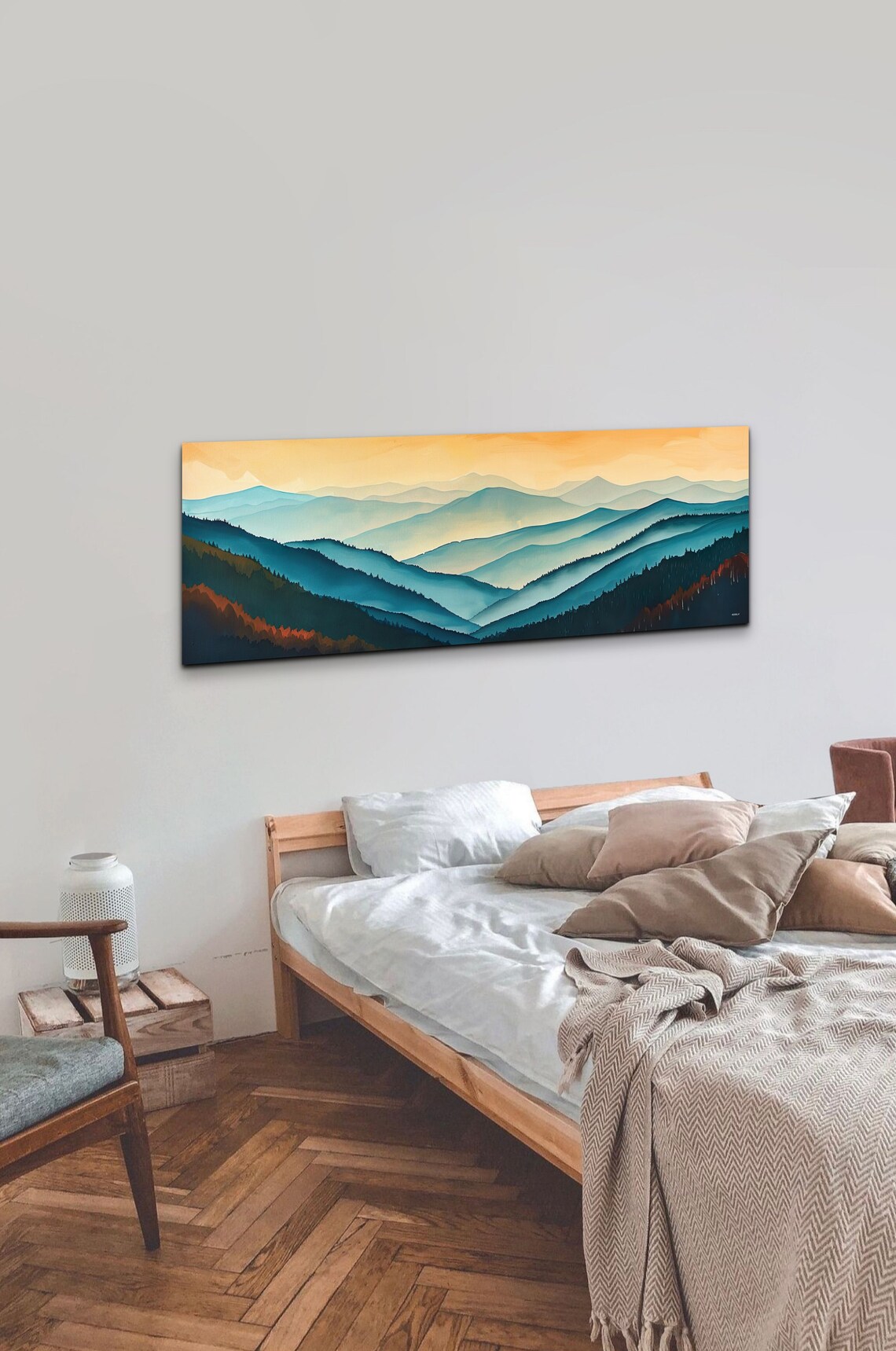Smokey Mountain Mid-Century Modern Panoramic Art Print - Image 5