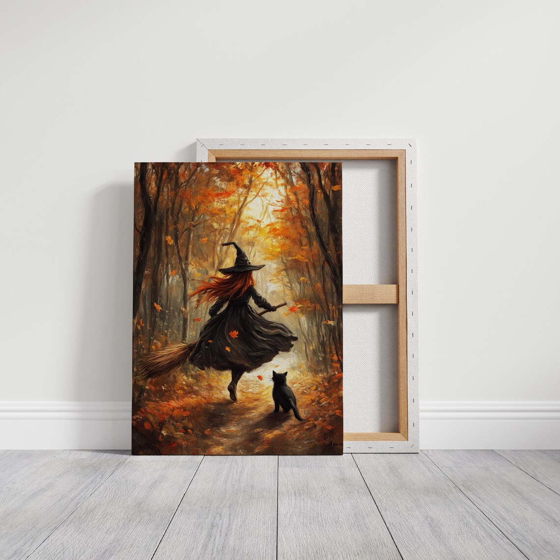 Whimsical Autumn Witch, Enchanted Forest Art Print - Image 2