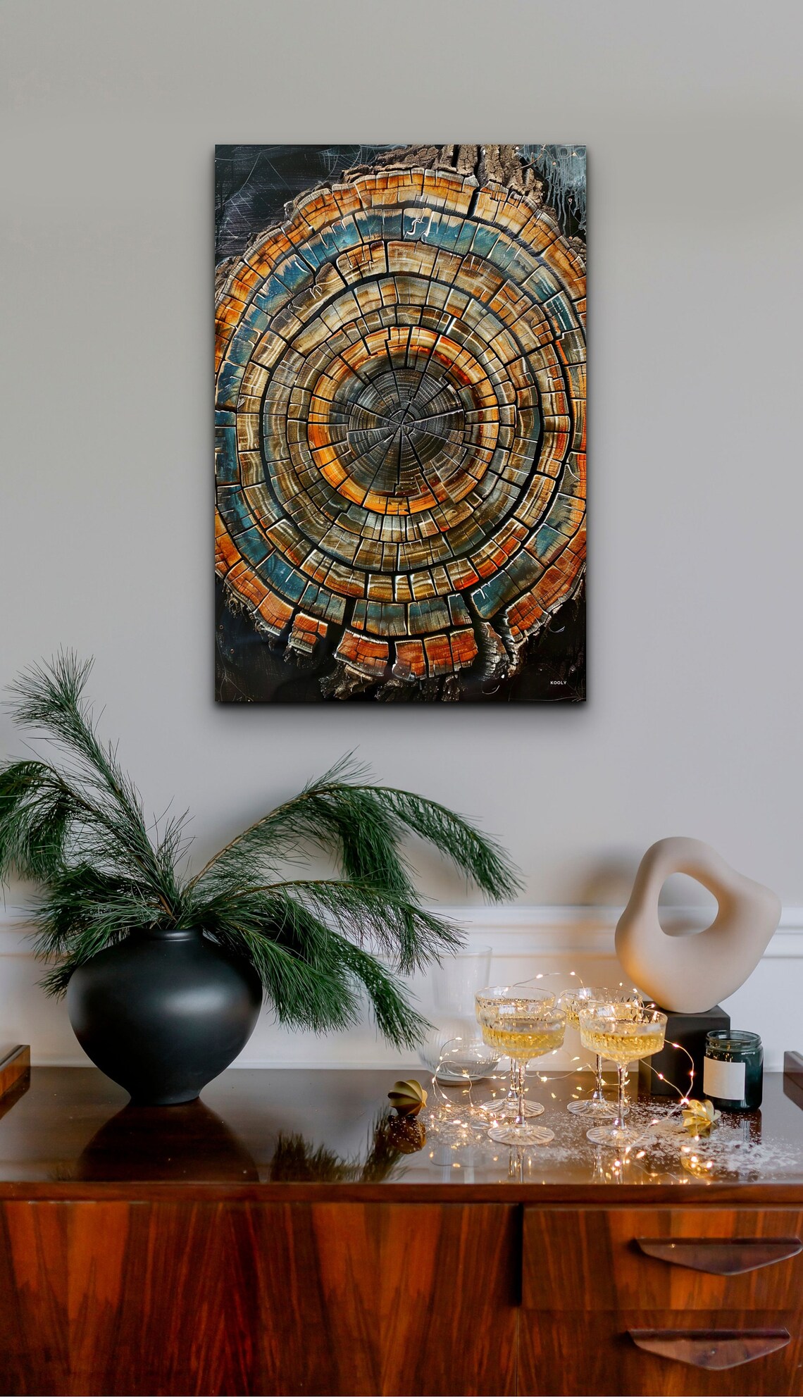 Abstract Tree Ring Art Print, Nordic Tree Stump - Image 5