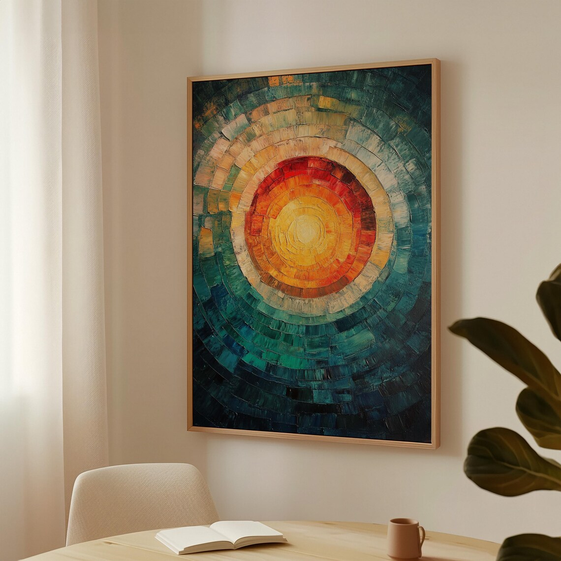Abstract Sunburst Mosaic, Vibrant Modern Art Print - Image 3