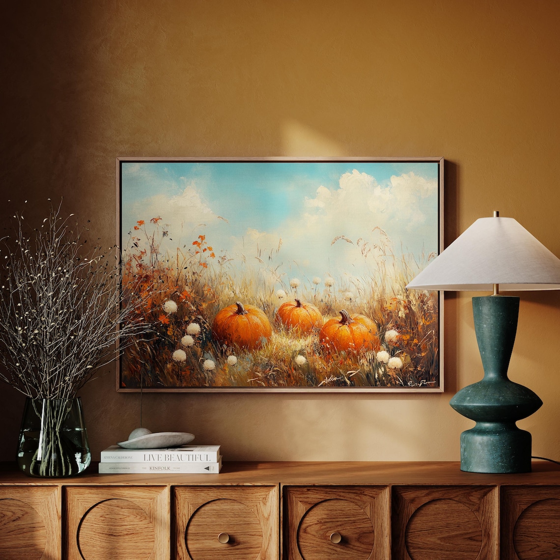 Golden Autumn Mountain Range, Rustic Fall Landscape - Image 4