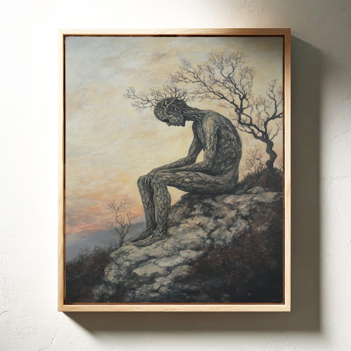 Tree Man Cliff Sunset Surreal Nature Spirit Fantasy Art Poster - Image 3