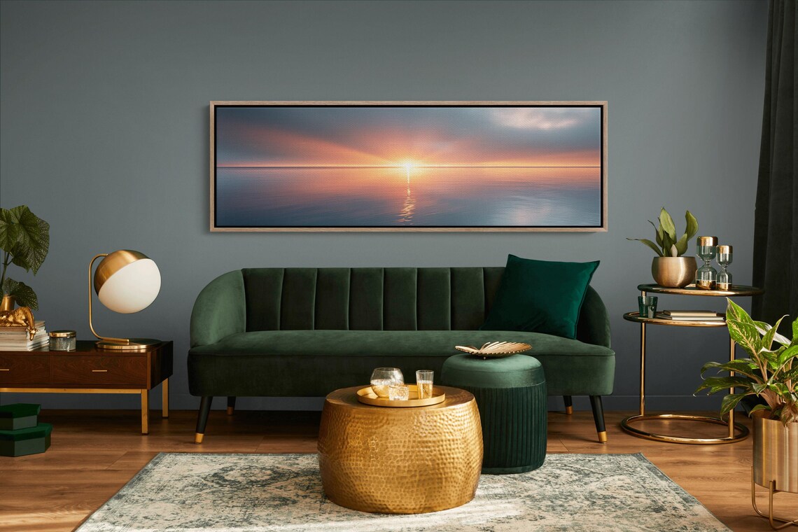 Ocean Sunset Minimalist Nature Scene Art Print - Image 6