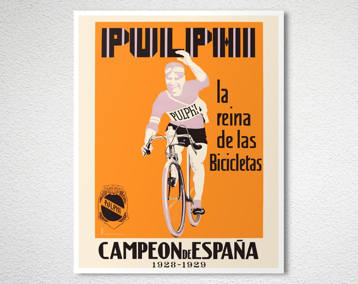 Pulphi Queen of Bicycles Spanish Champion 1928 1929 Cycling Poster - Image 2