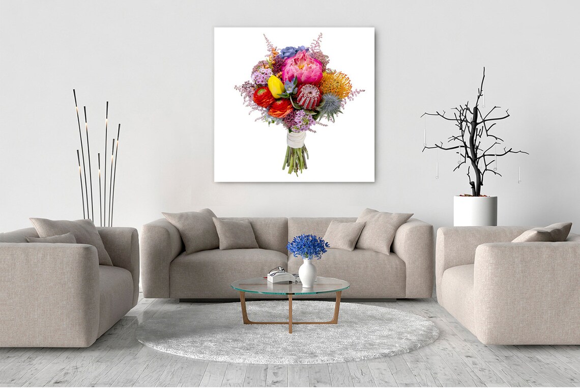 Bouquet of Colourful Flowers, Modern Design Art Print - Image 2