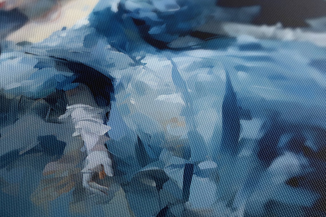 Elegant Lady In Powder Blue Victorian Ball Gown Painterly Wall Art - Image 2