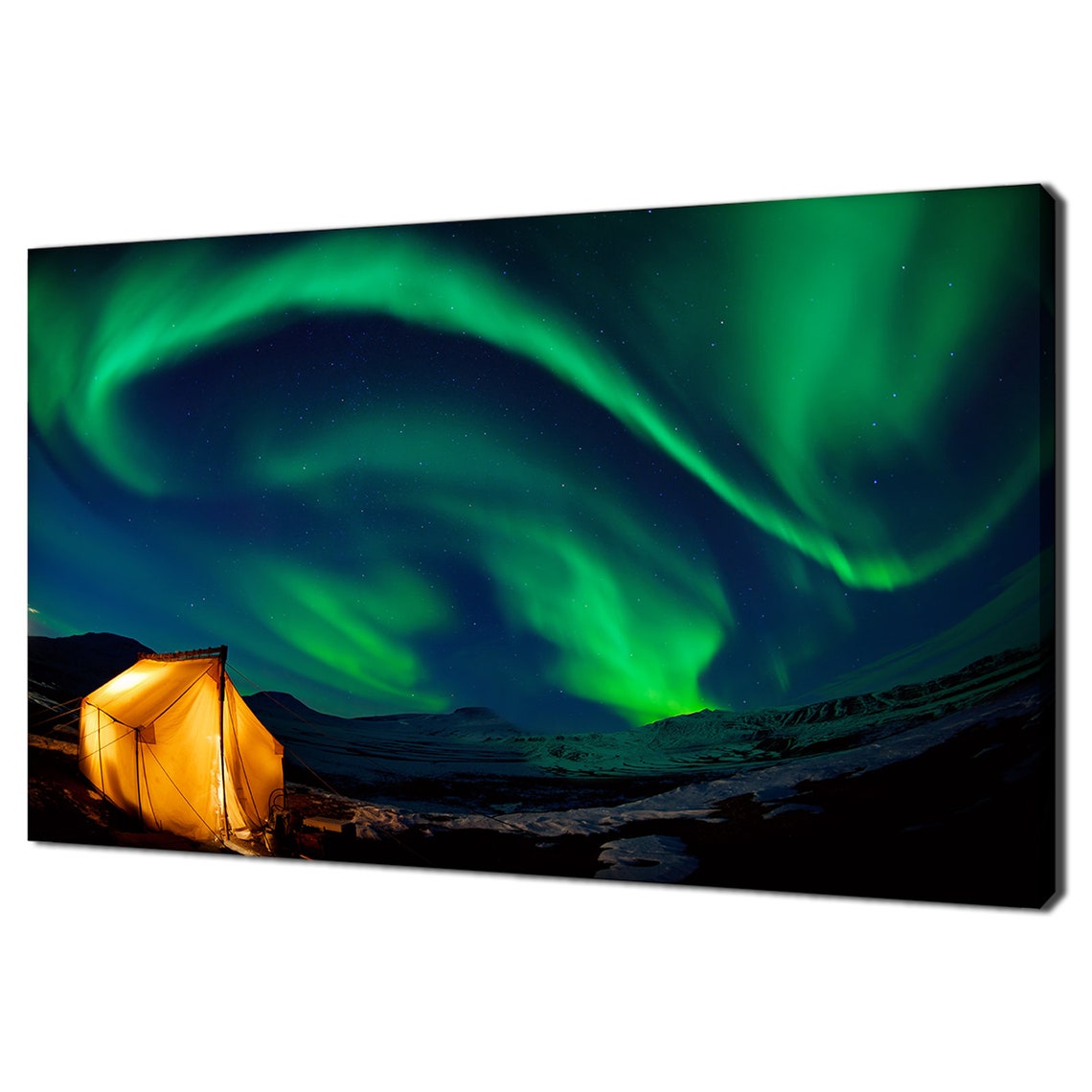 Camping Under Northern Lights Aurora Borealis Modern Design Home Decor Print Wall Art Picture Wall Hanging