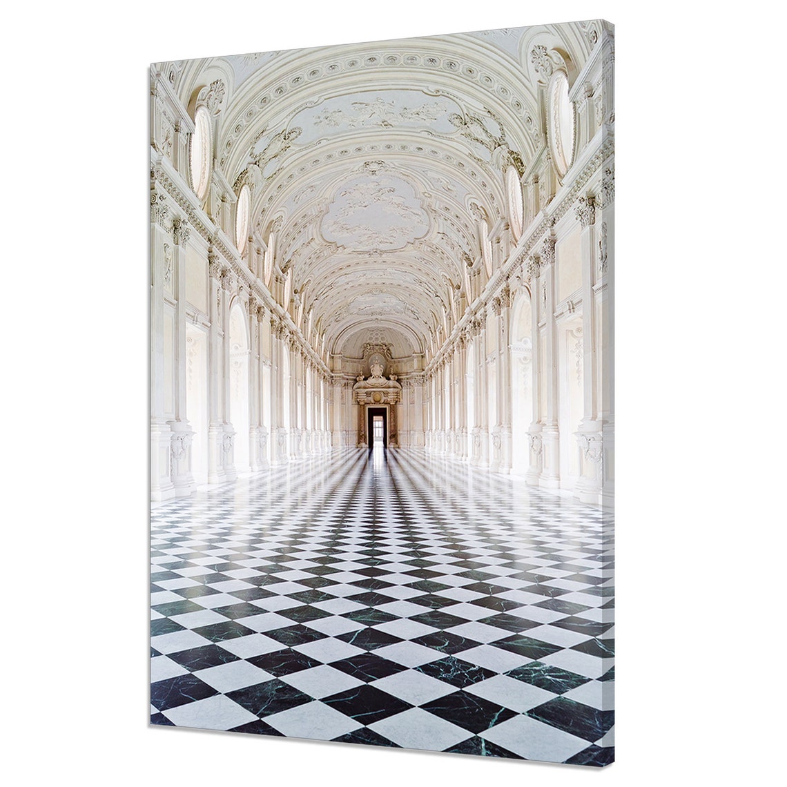 Venaria Royal Palace Grand White Baroque Hall Italy Travel Poster