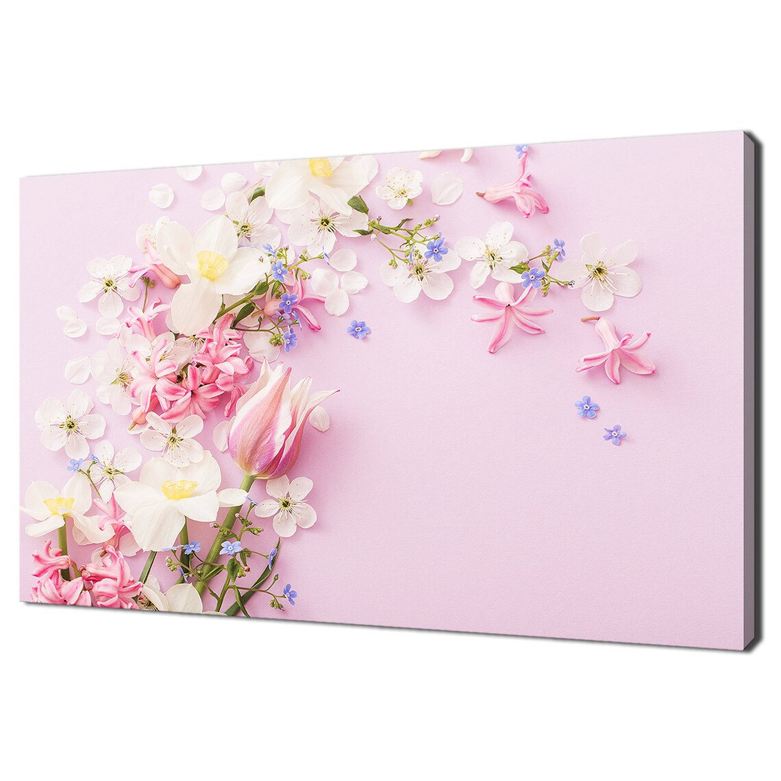 Pink and White Tulips, Modern Floral Wall Art Print
