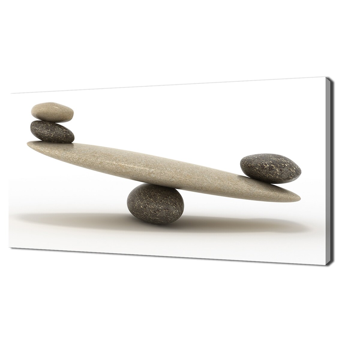 Pebble Stability Scales Stones Zen Bathroom Art Print