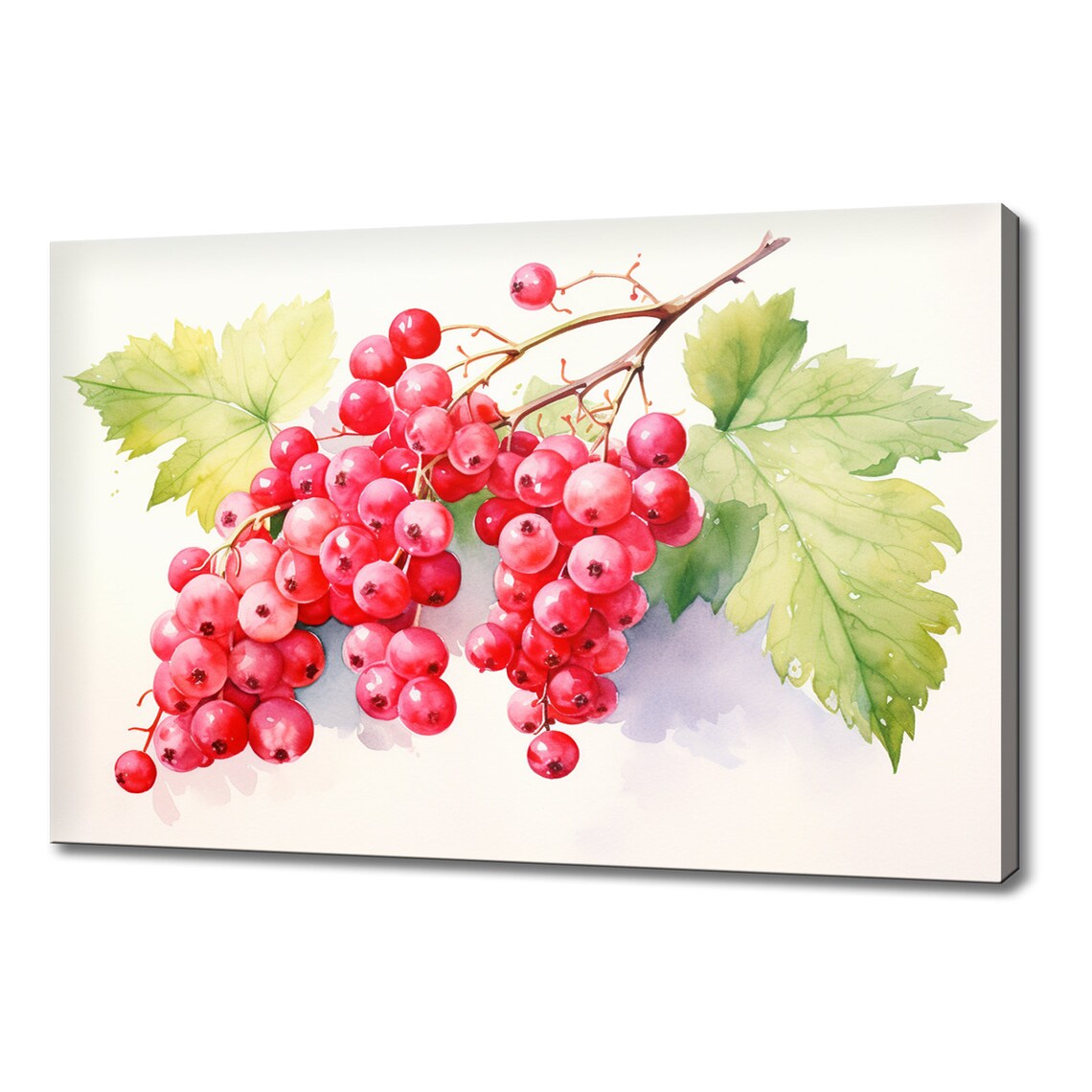 Redcurrants Fruits Watercolour Print Colourful Kitchen Wall Art Fruit Print Modern Kitchen Restaurant Wall Decor