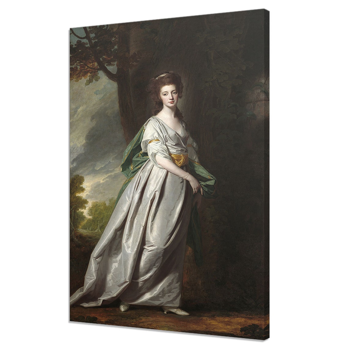 Lady In White Dress Portrait Vintage Painting Print Antique Woman Portrait Fine Art Victorian Lady Print 17th Century Fine Art
