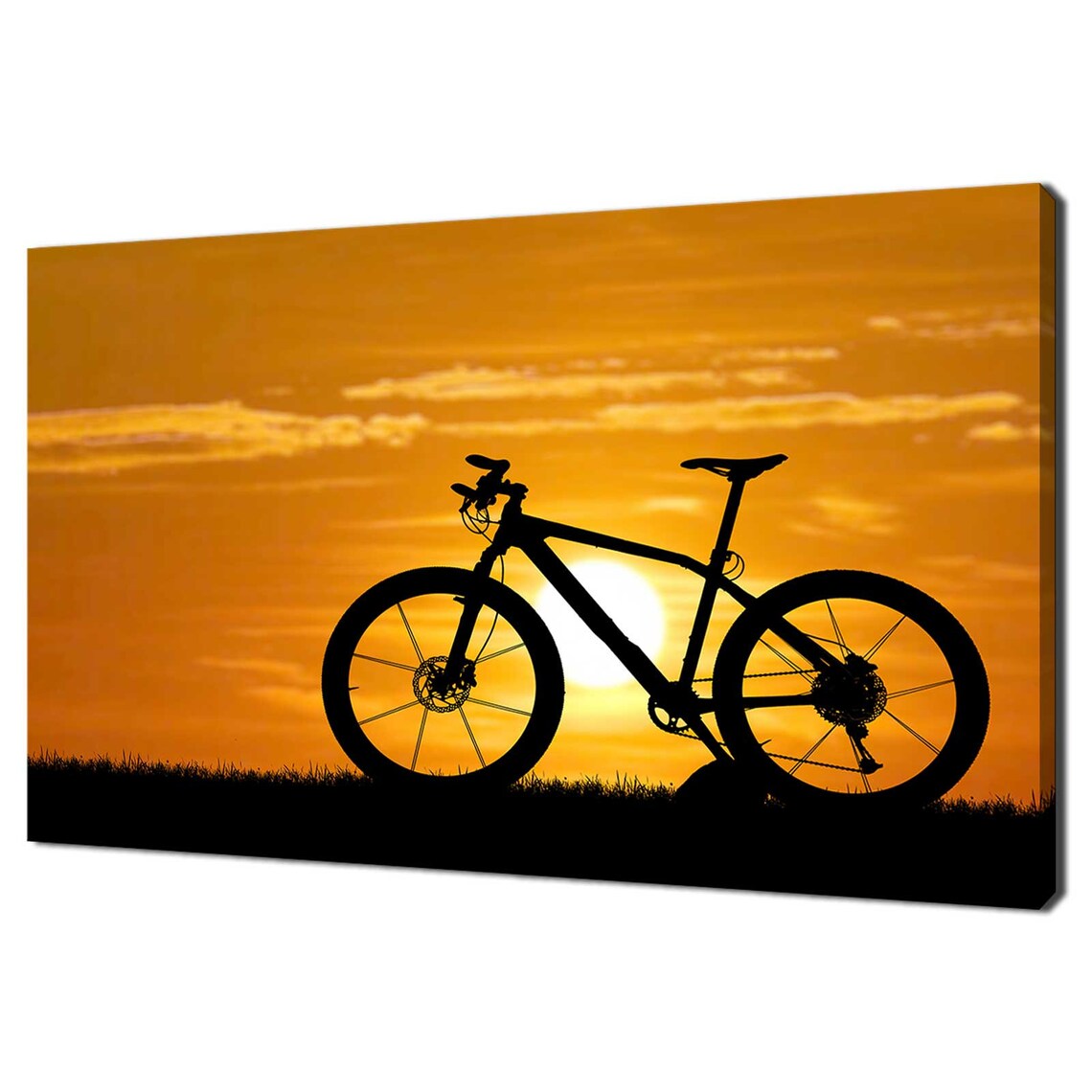 Bicycle Orange Sunset Modern Design Art Print