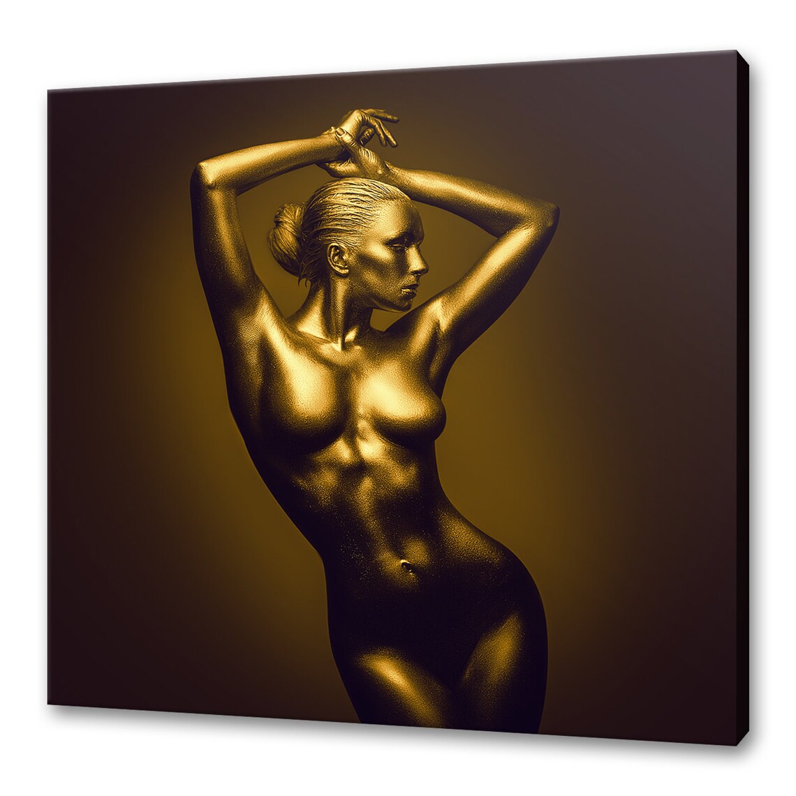 Golden Nude Woman, Modern Home Decor Art Print
