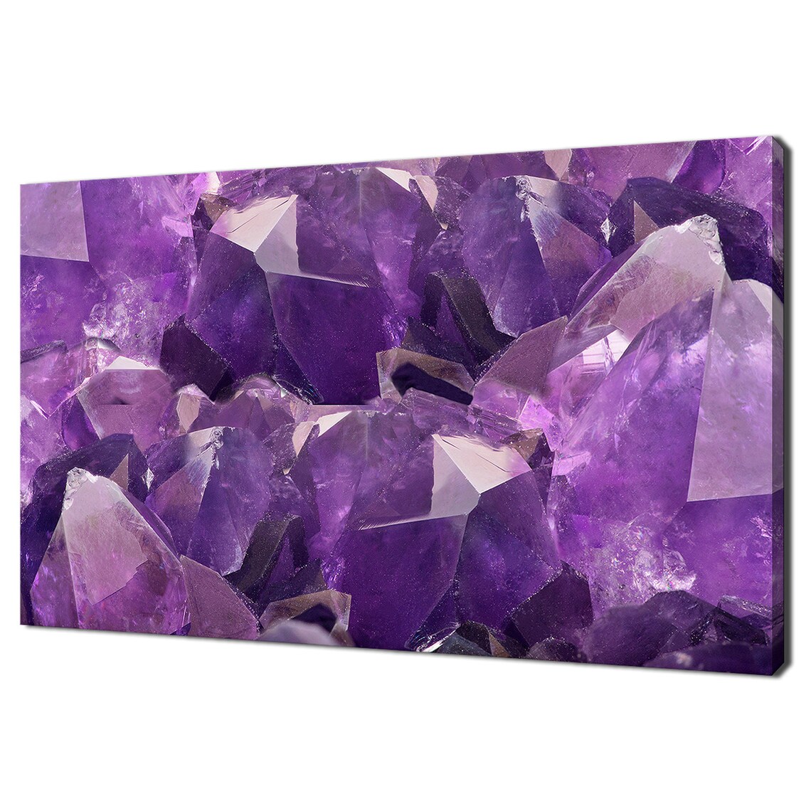 Beautiful Lilac Amethyst Crystals Gems Modern Design Decor Print Wall Art Picture