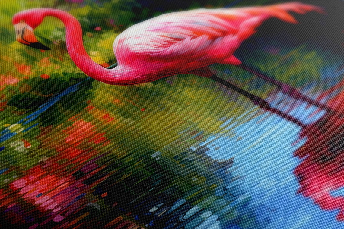 Beautiful Flamingo Bird Print Gift For Flamingo Bird Lover Colourful Flamingo Portrait Painting Print Pink Flamingo Bird Wall Art - Image 4