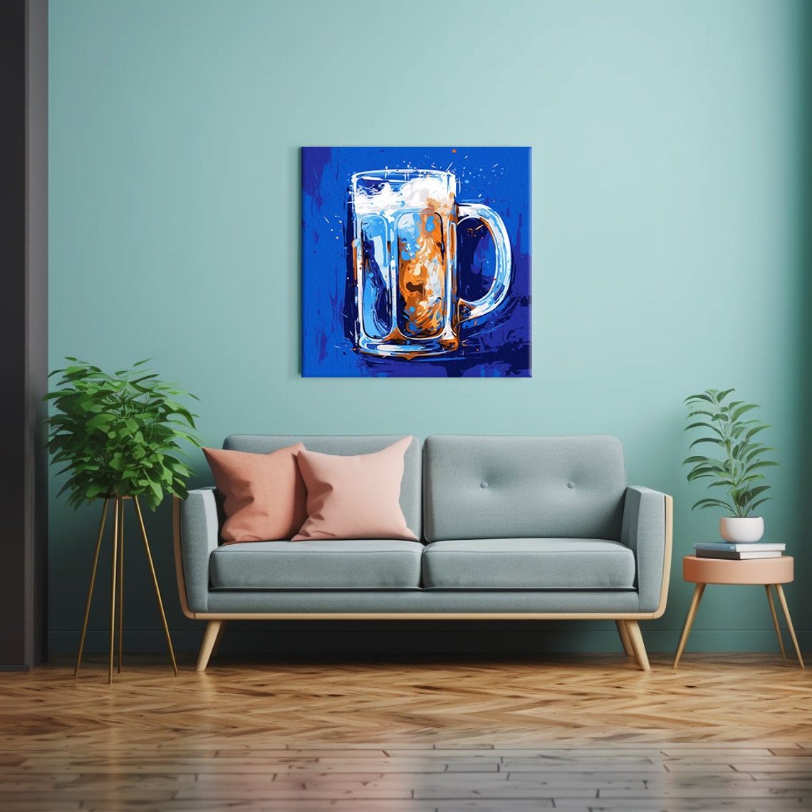 Frothy Beer Mug Watercolor Painting Kitchen Bar Wall Art Print - Image 2