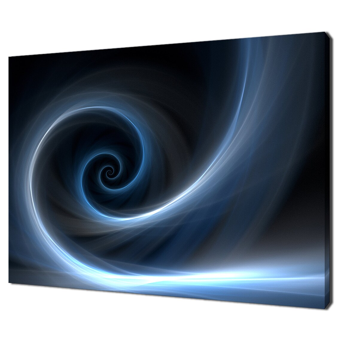 Blue Abstract Swirl Fibonacci Spiral Modern Print