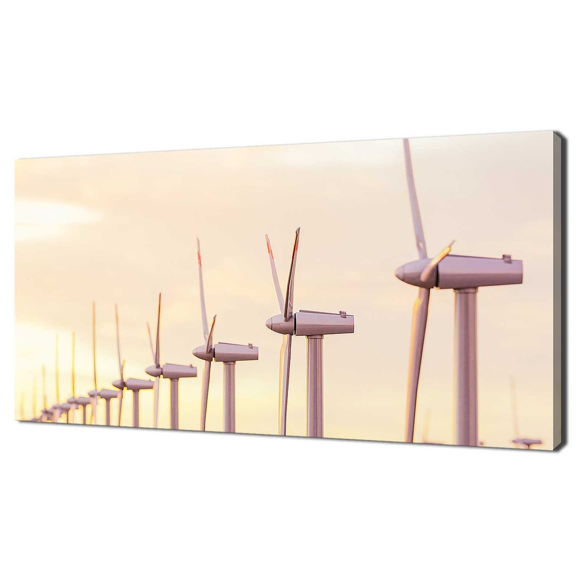 Calm Sunset Over Wind Turbines Modern Design Home Decor Print Wall Art Picture Wall Hanging