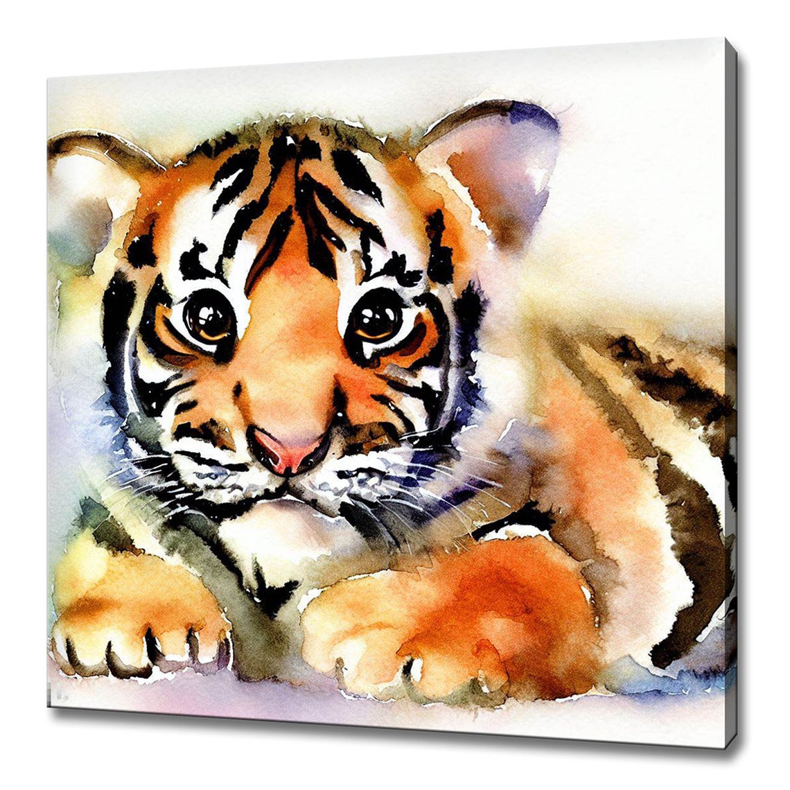 Cute Kitten Tiger Lion Cub Watercolor Art Nine Panel Nursery Poster - Image 4