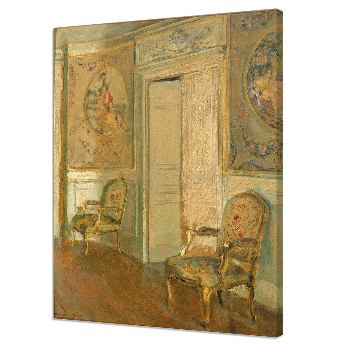 French Salon Interior Door Armchairs Walter Gay Vintage Painting Print