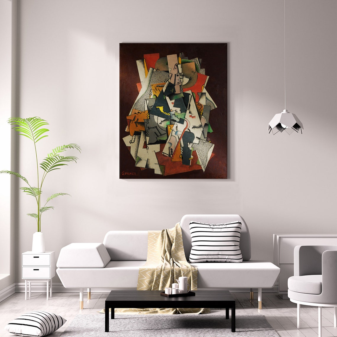 Georges Valmier Jeune Fille Assise 1919 Cubist Portrait Art Print - Image 2