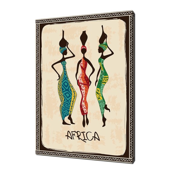 Abstract African Women In Traditional Dresses Modern Design Home Decor Print Wall Art Picture Wall Hanging