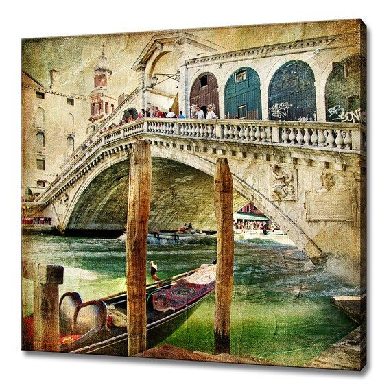 Venice Rialto Bridge, Italy Modern Travel Poster