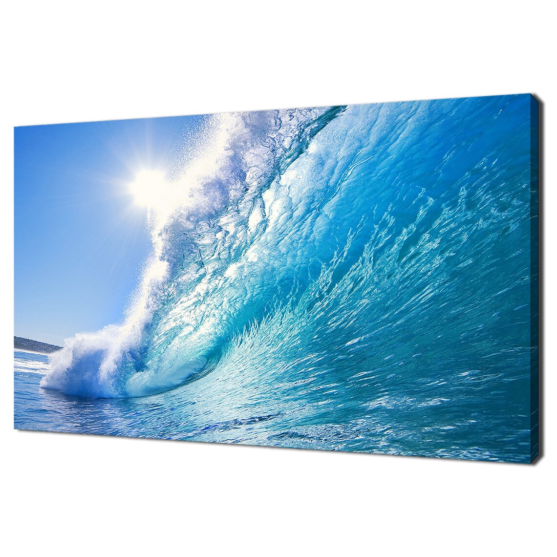 Blue Ocean Wave Seascape, Modern Wall Art Print