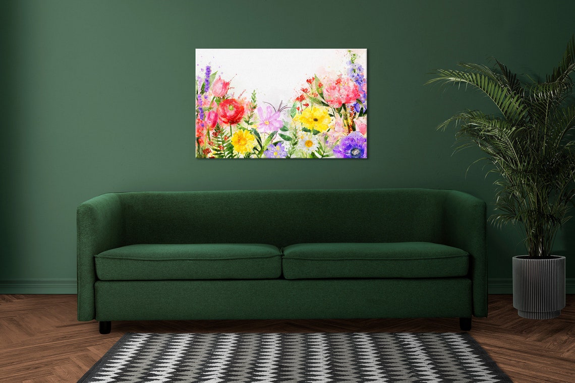 Colourful Wild Spring Flowers Field Watercolour Floral Garden Poster - Image 2