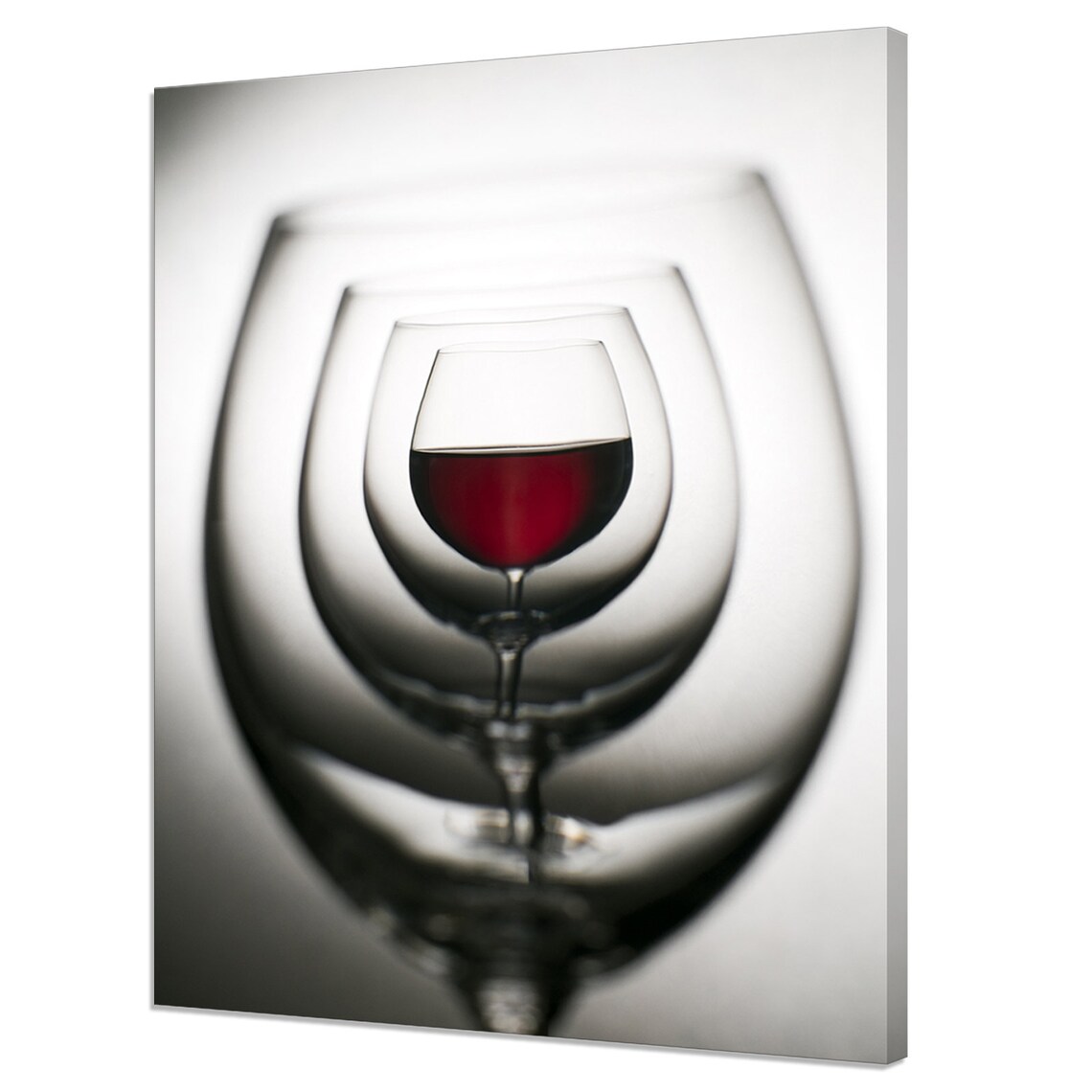 Red Wine Glasses Kitchen Modern Design Art Print