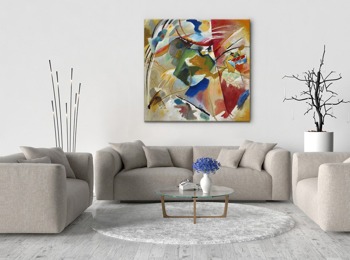 Wassily Kandinsky Painting With Green Center 1913 Classic Design Abstract Decor Reproduction Print Wall Art Picture - Image 2
