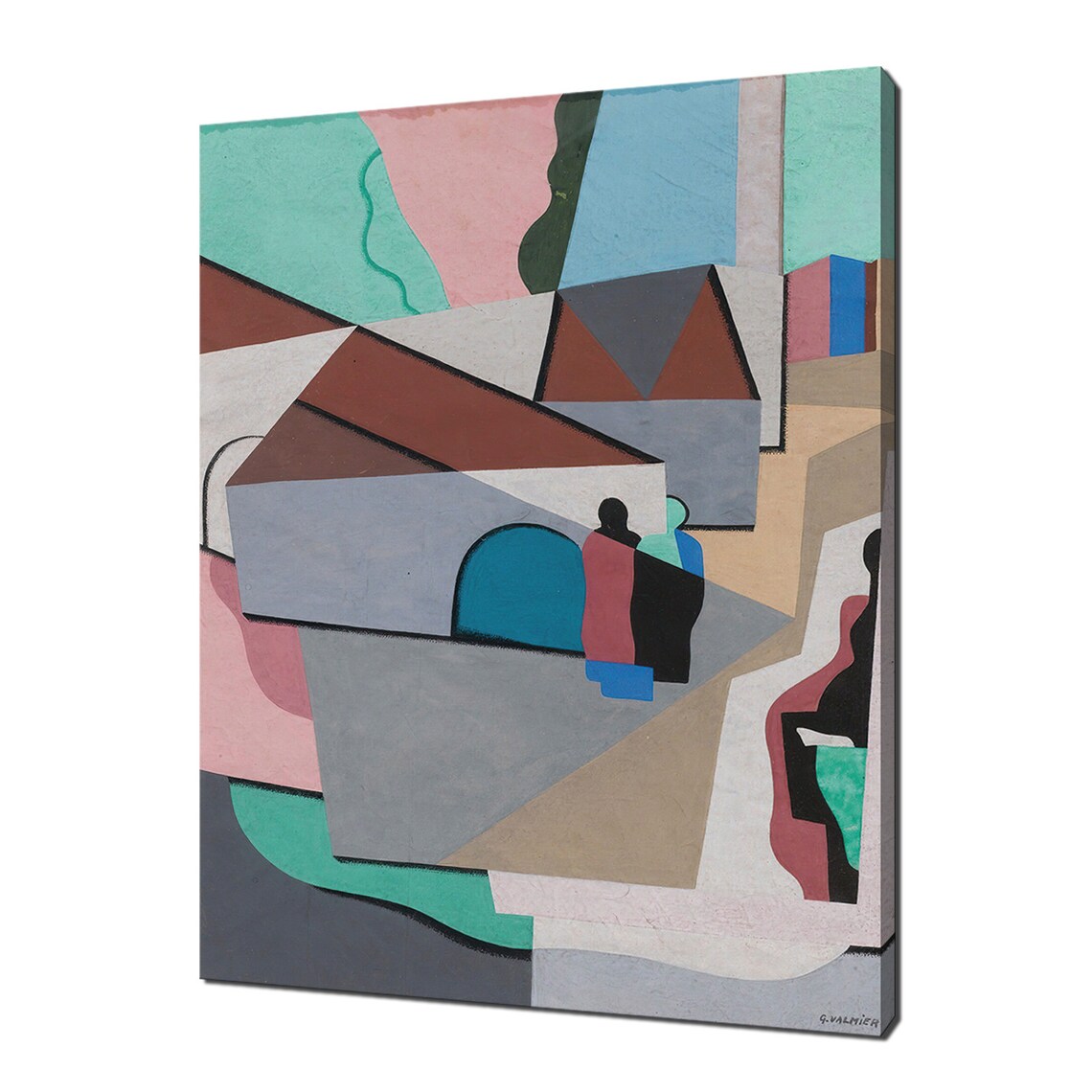 Georges Valmier Le Village 1924 Cubist Village Scene Abstract Print