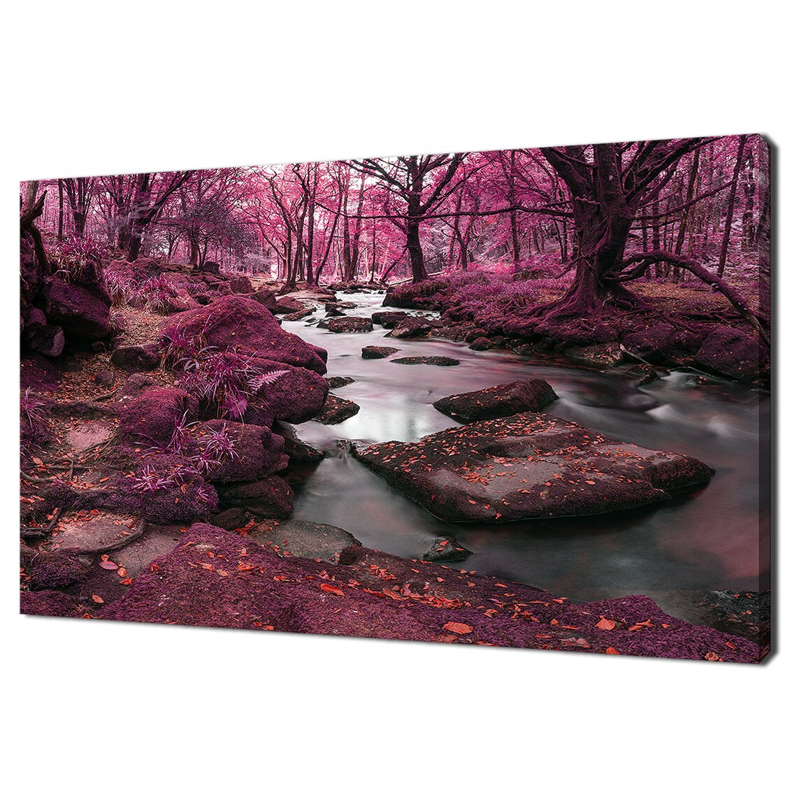 Magical Pink Forest With River, Modern Design