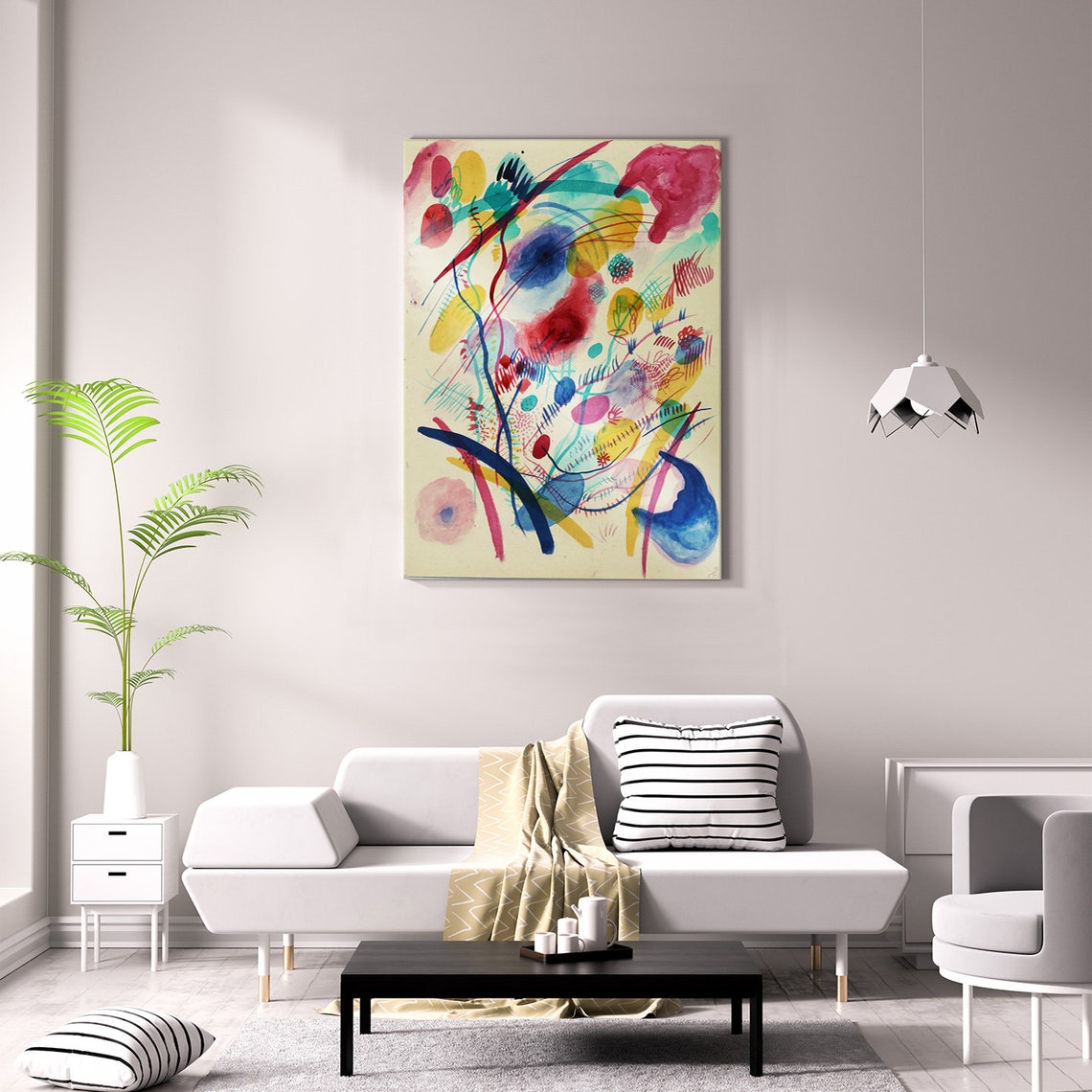 Wassily Kandinsky Composition In Red Blue Green And Yellow 1913 Classic Design Abstract Decor Reproduction Print Wall Art Picture - Image 2