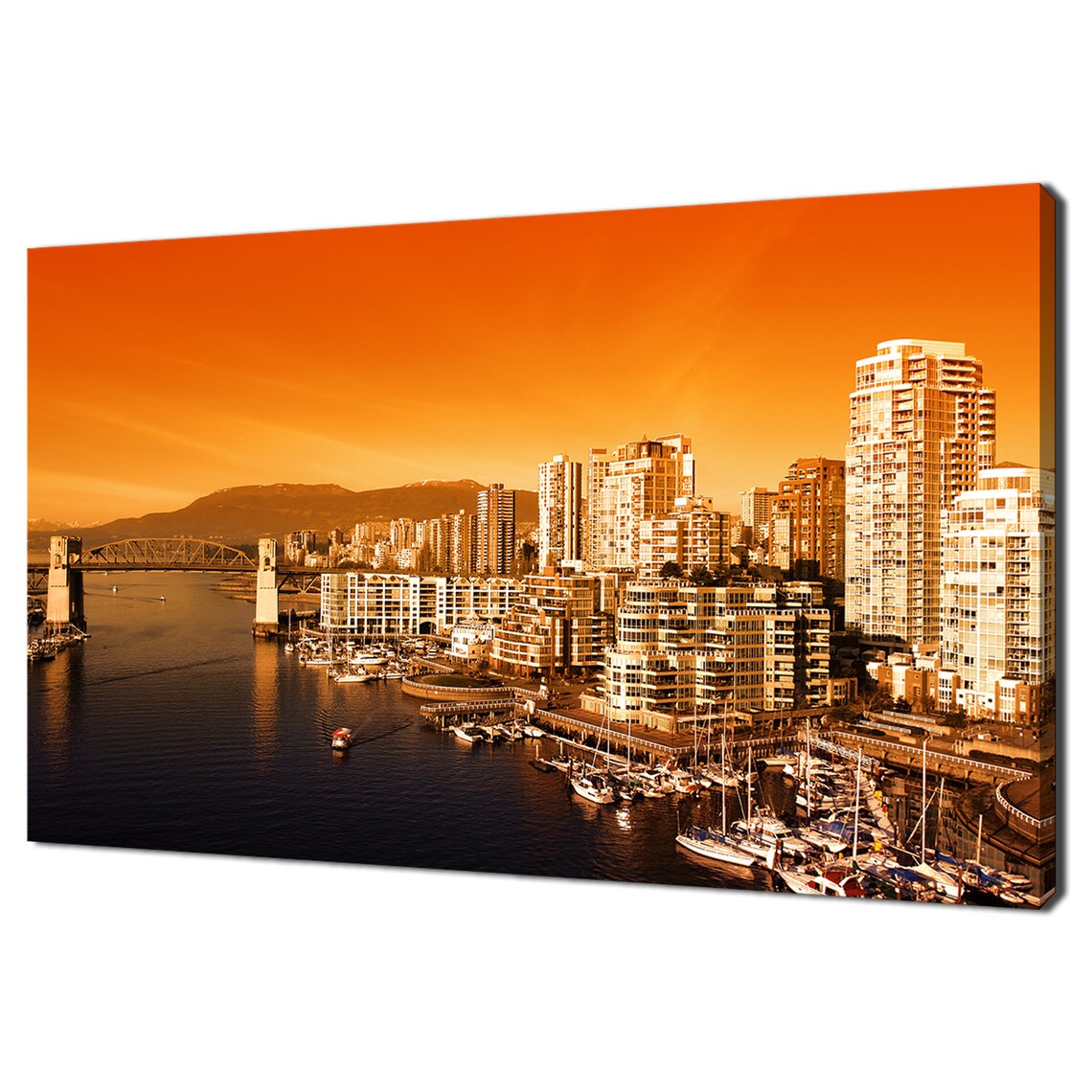 Vancouver City Sunset, Modern Design Art Print