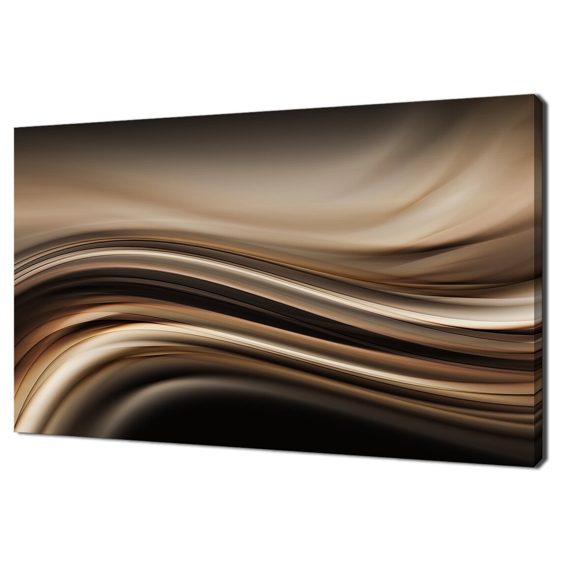 Abstract Brown Elegant Waves Modern Art Print