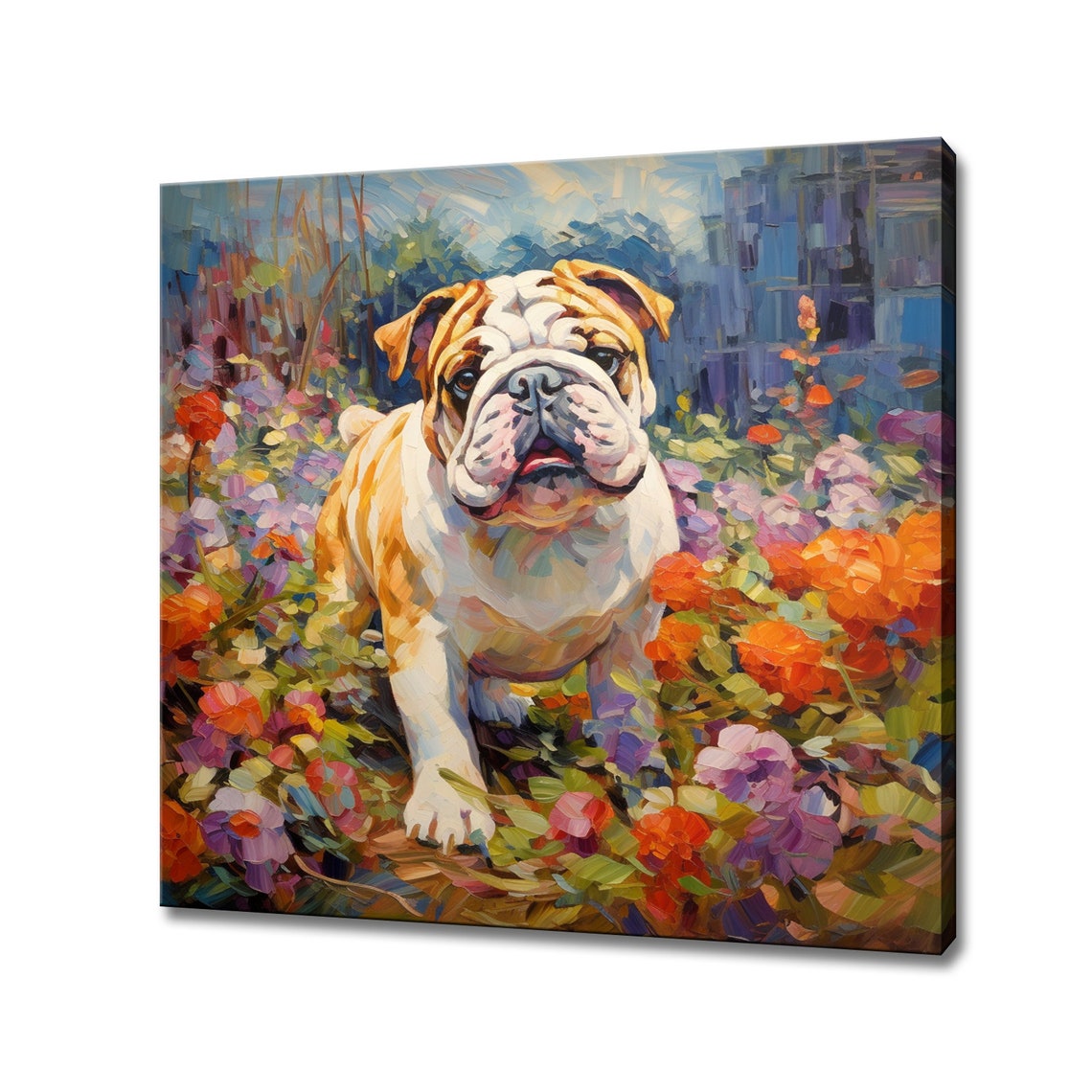 English Bulldog Dog Animal Print Gift For English Bulldog Lover Colourful English Bulldog Portrait Painting Print Dog Pet Wall Art