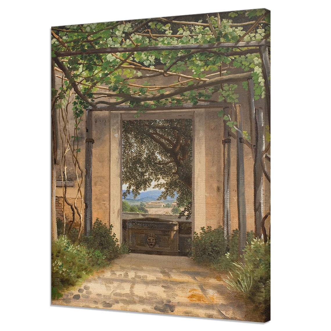 Vintage Italian Garden Pergola Vine Covered Arched Walkway Art Print