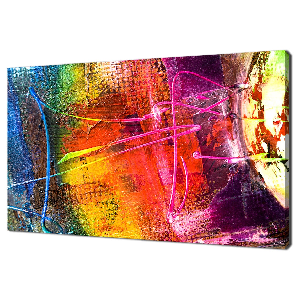 Abstract Colourful Rainbow Painting Texture Modern Design Home Decor Print Wall Art Wall Hanging