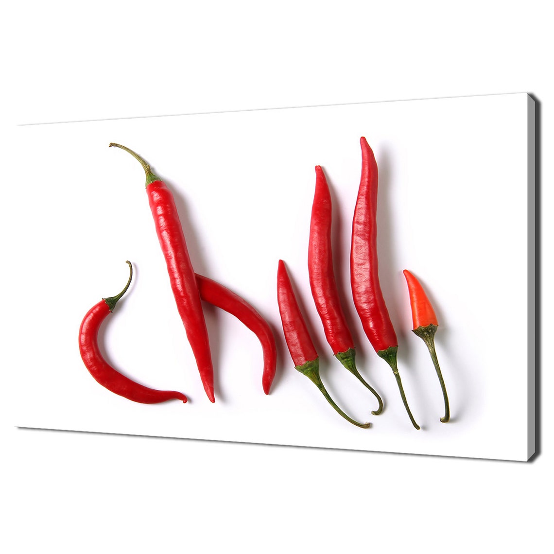 Red Chili Peppers White Background Modern Kitchen Wall Art Poster