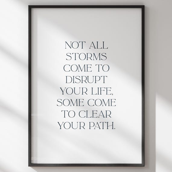 Not All Storms Boho Inspirational Poster Print