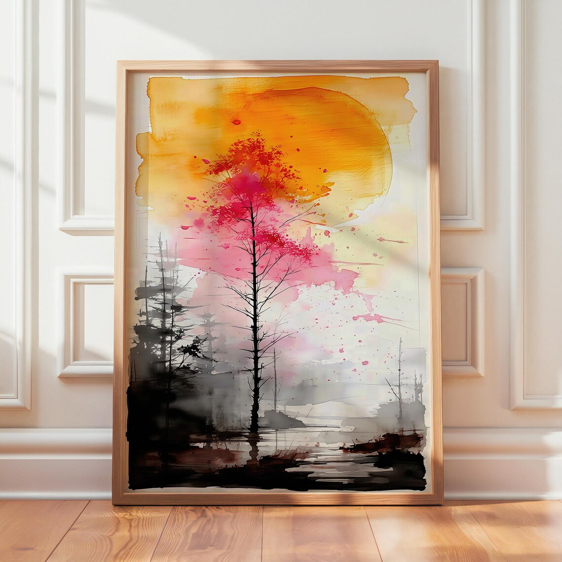Abstract Tree Watercolor Landscape Art Print