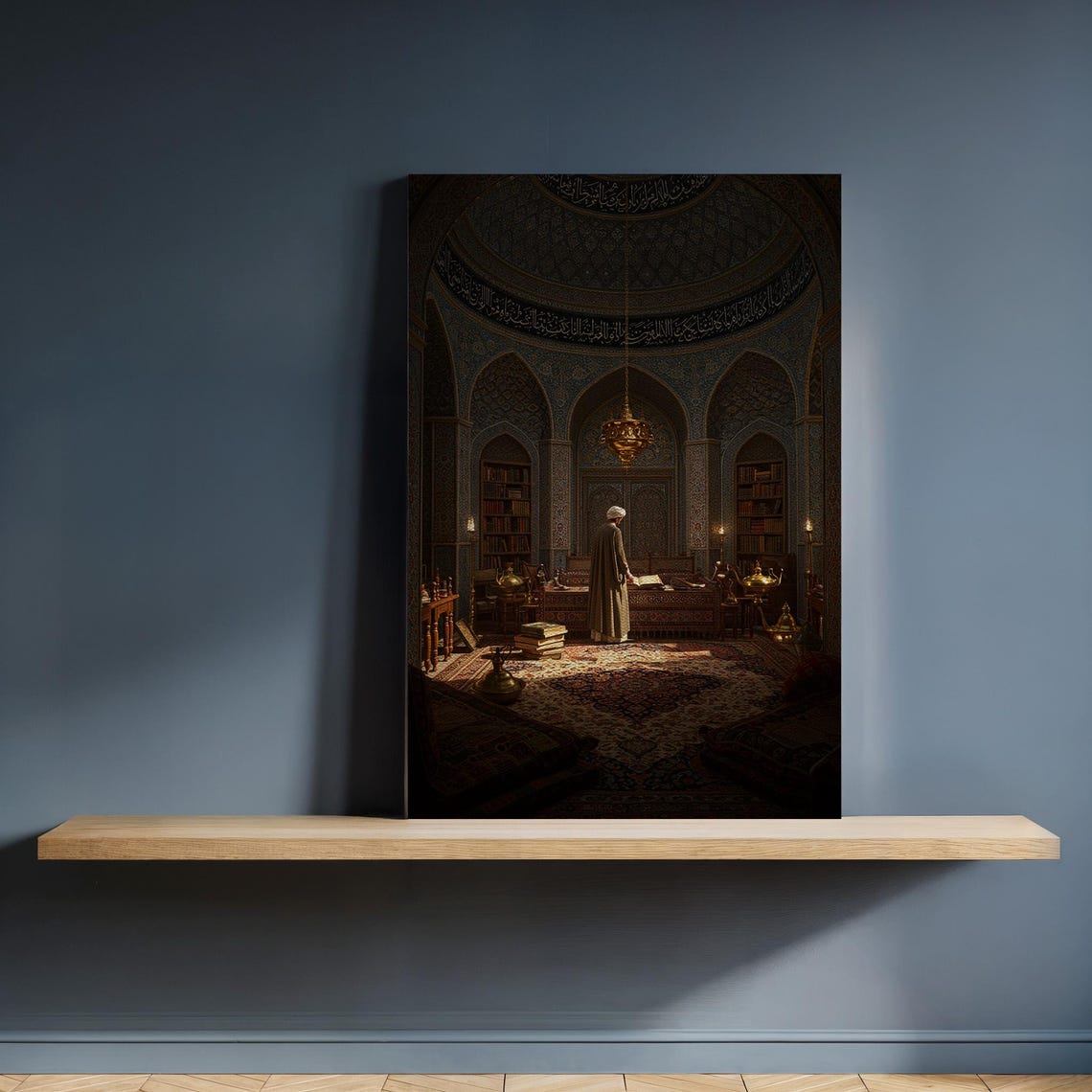 Islamic Scholar Ottoman Library Domed Study Scene Art Poster