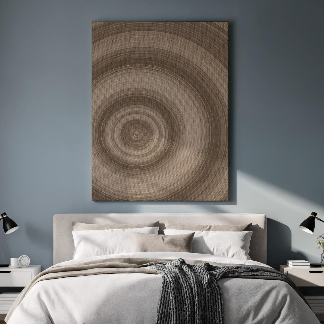Abstract Spiral Circle Brown Geometric Modern Minimalist Poster