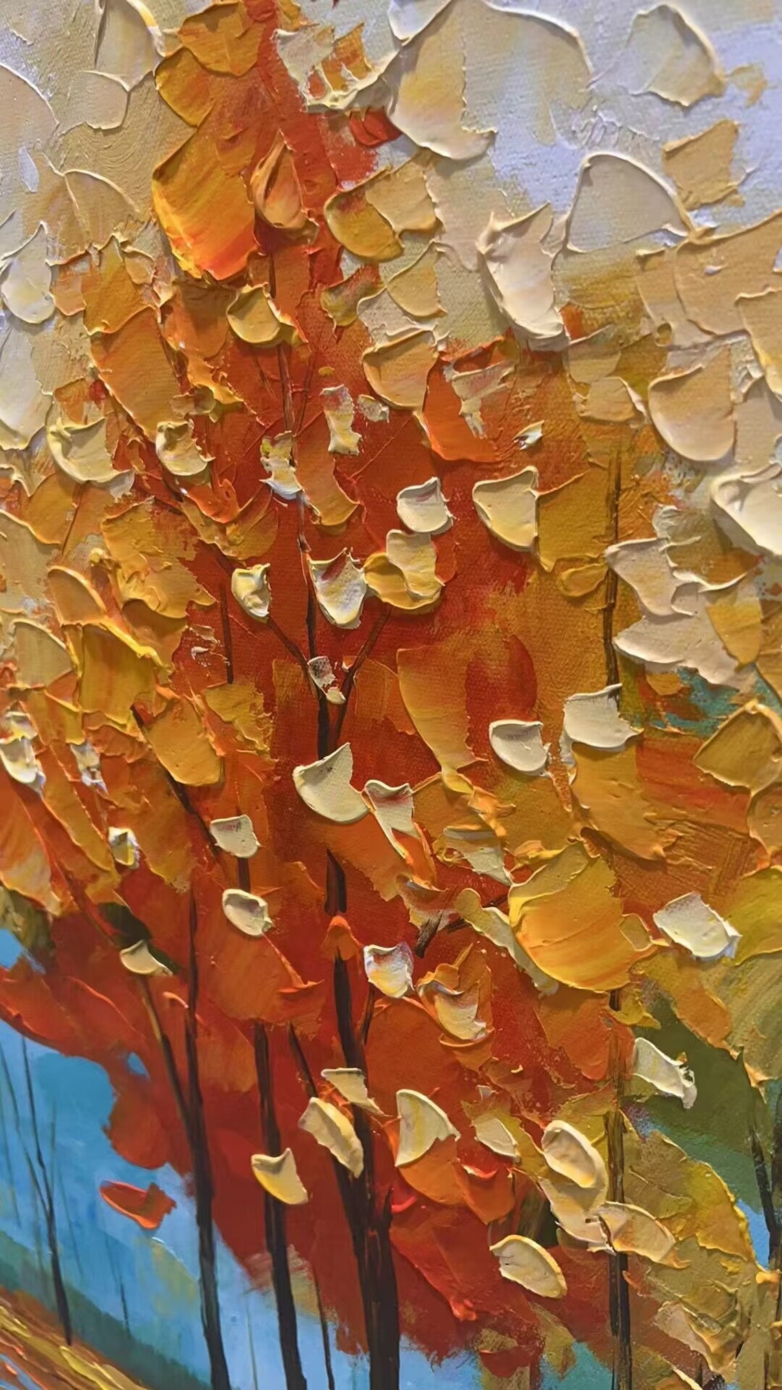 Golden Autumn Forest Trees Reflecting on a Tranquil Blue Lake Poster - Image 5